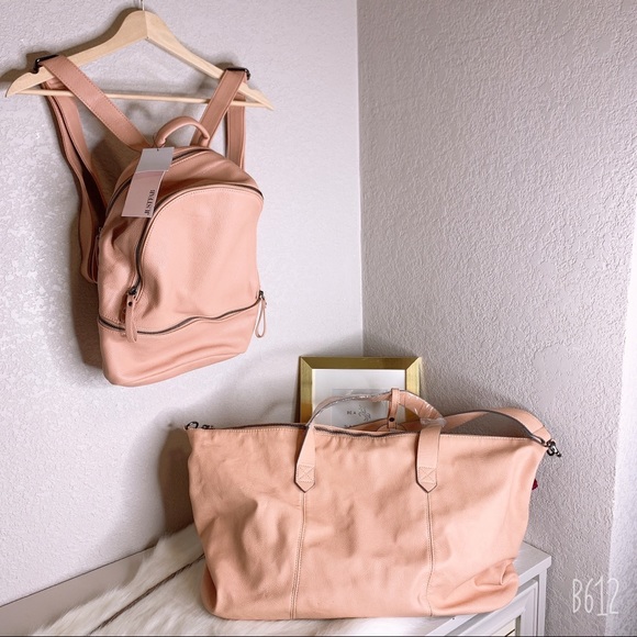 JustFab Handbags - Beautiful Faux Leather Backpack Duffel Travel Set